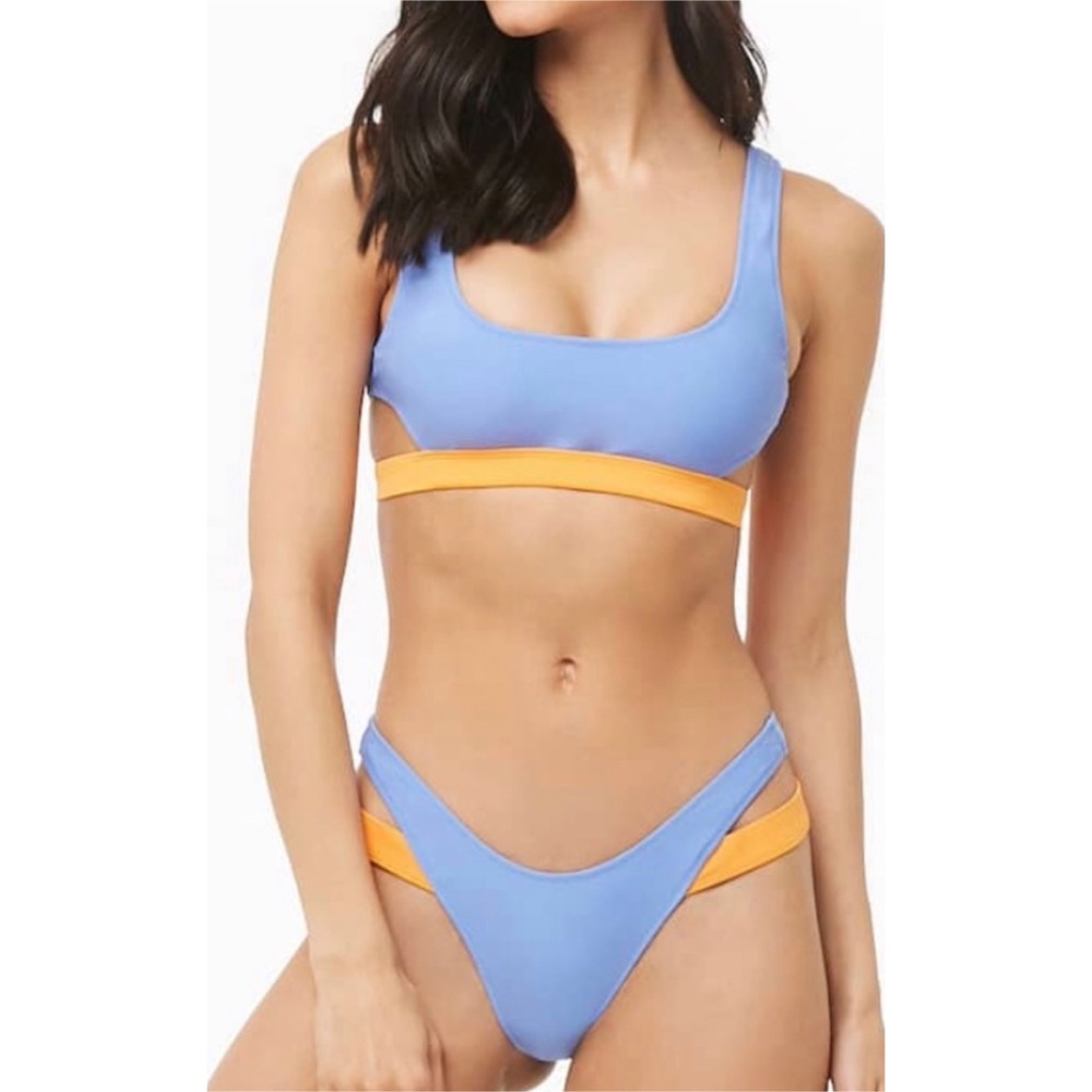Blue and orange bathing suit